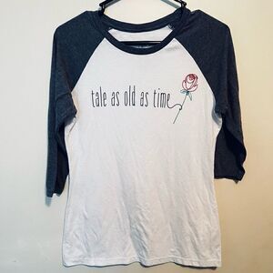 Disney Parks Beauty and the Beast 3/4 Sleeve Top Women’s Small